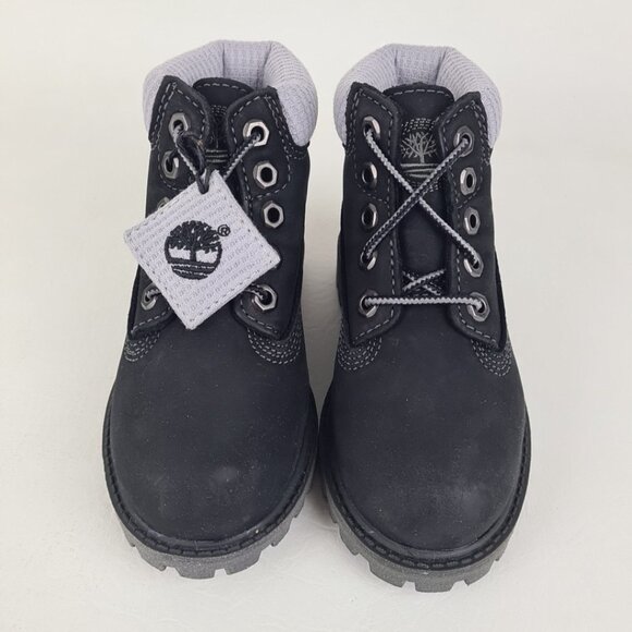 Timberland 6In Premium Thrml TODDLER Boots Outdoors Black Leather - Picture 4 of 9